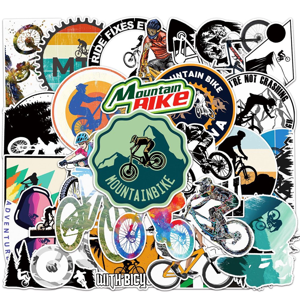 Laptop Accessories Cool - 10/30/50pcs Cool Cartoon Bicycle MTB Graffiti