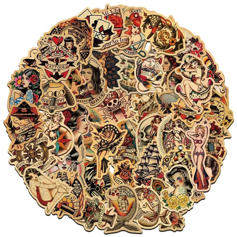 Laptop Accessories Cool - 10/30/50/100pcs Vintage Old School Pin Up