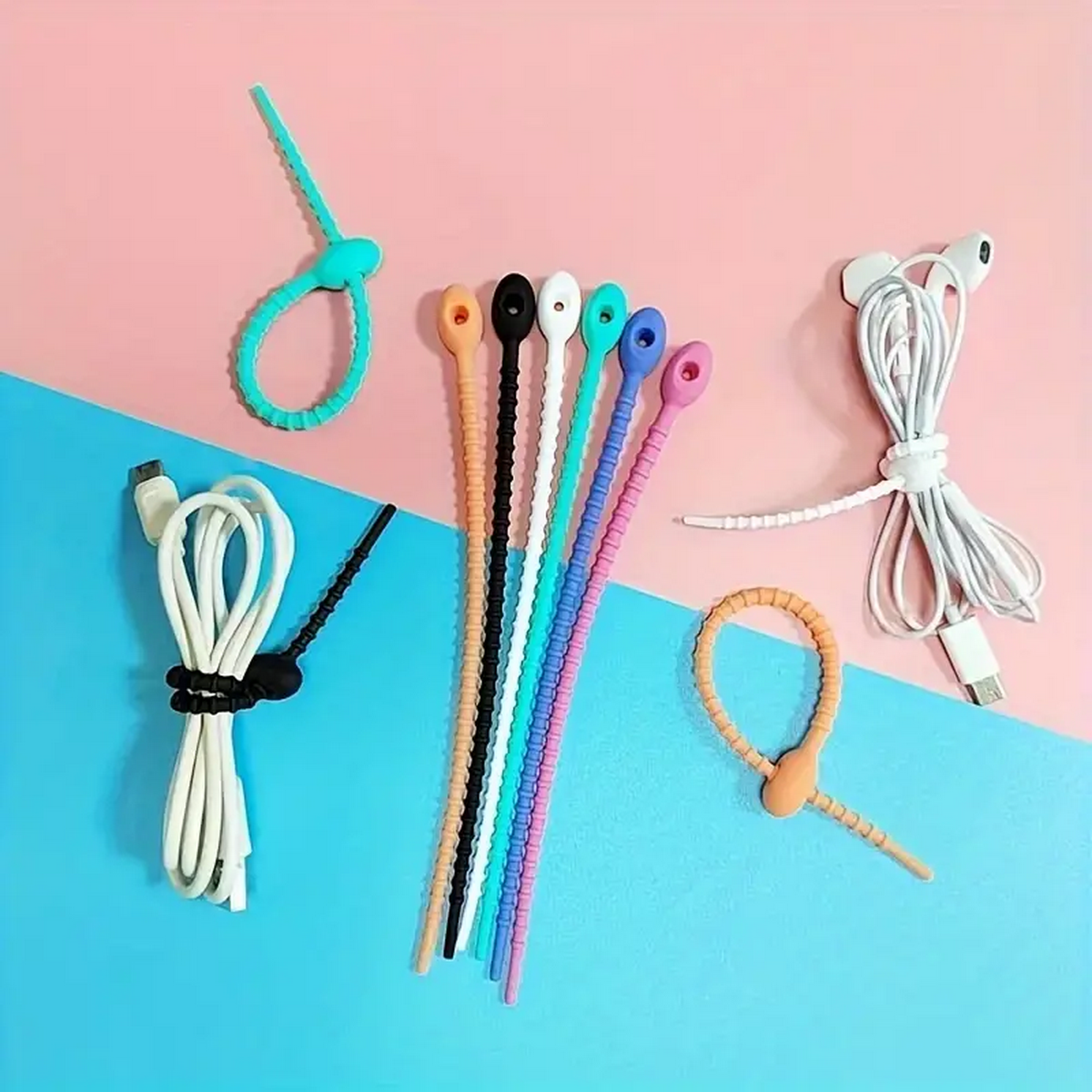 Cable Management Bag - Silicone Reusable Cable Wire Organizer, Storage