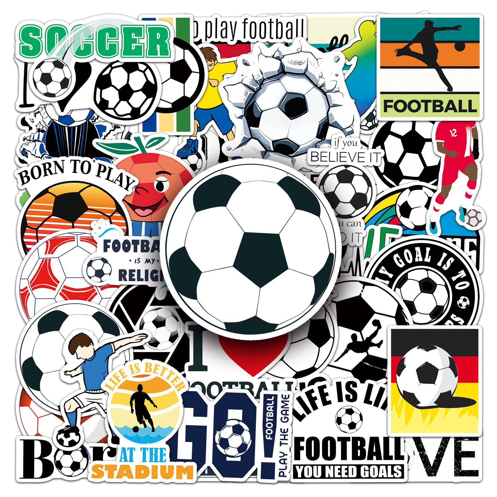Laptop Accessories Cool - 10/30/50 Cartoon Football Graffiti Decal Sports