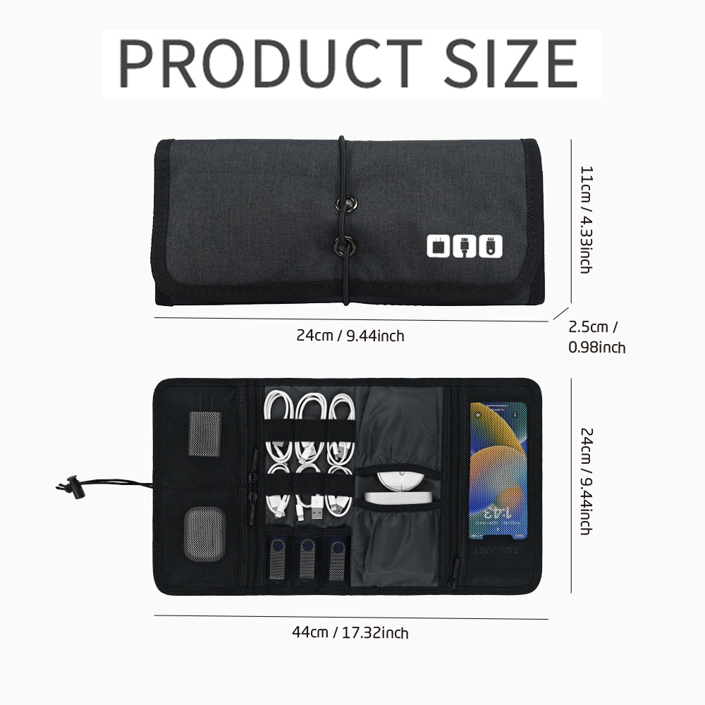 Portable Foldable Travel Cable - Cable Management Bag 评论和价格