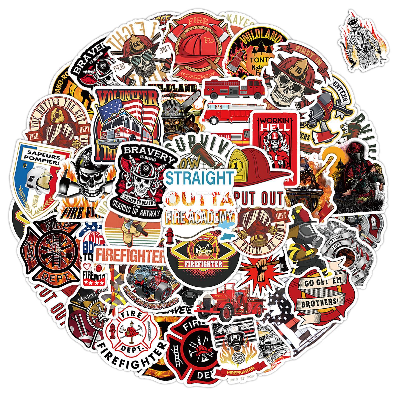 10/50Pcs Cool Fireman Hero Fir - Laptop Accessories Cool 评论和价格